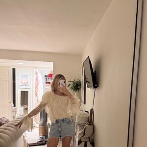 Cream Ruffled Blouse ASOS luxe